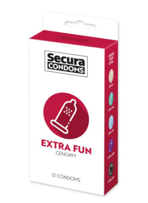Préservatifs lubrifiés avec picots en latex x12 avec réservoir Extra Fun 53 mm - R416525